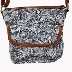 Sakroots Artist Circle Crossbody Shoulder Bag Floral Print 11"x10" NWOT